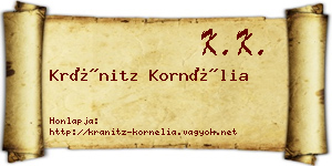 Kránitz Kornélia névjegykártya