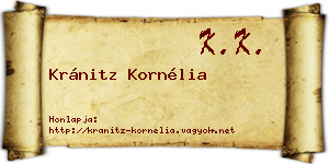 Kránitz Kornélia névjegykártya
